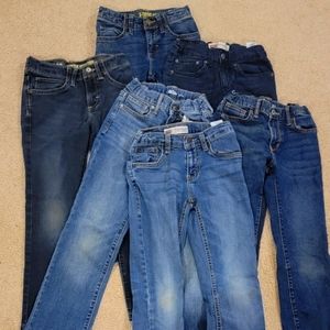 6 pair boys size 10 jeans with adjustable waist